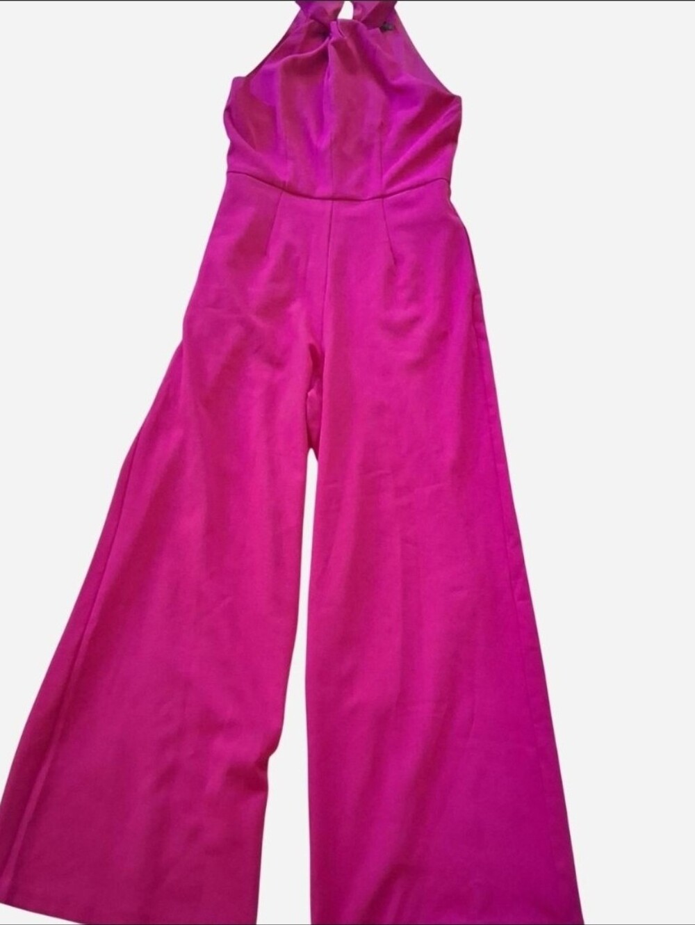 julia jordan Fuchsia Wide-Leg Halter Jumpsuit